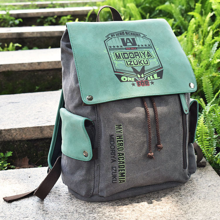 No Hero College Anime Peripheral Canvas Backpacks