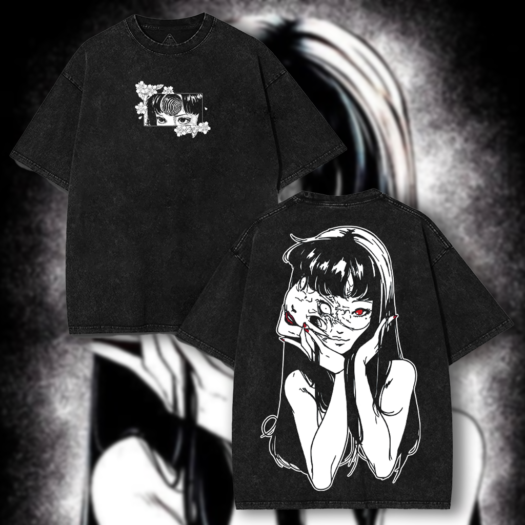 Junji Ito Tomie Horror Washed T-shirt