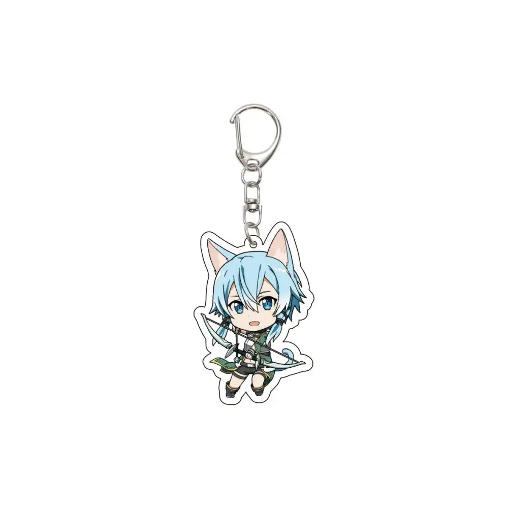 55MM Anime Sword Art Online Keychain Alice Synthesis Kirigaya Kazuto Yuuki Asuna Key Chain Acrylic Model Plate Christmas Gifts