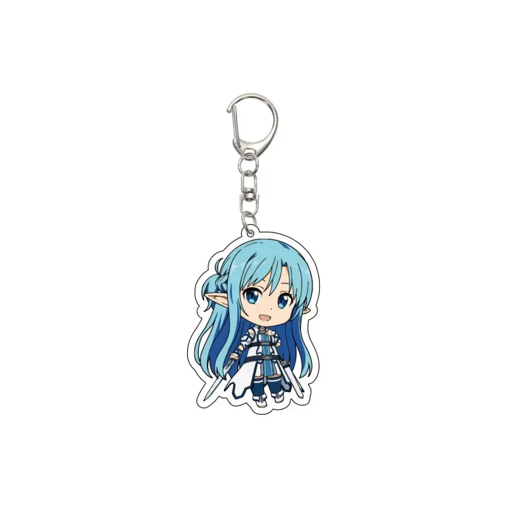 55MM Anime Sword Art Online Keychain Alice Synthesis Kirigaya Kazuto Yuuki Asuna Key Chain Acrylic Model Plate Christmas Gifts