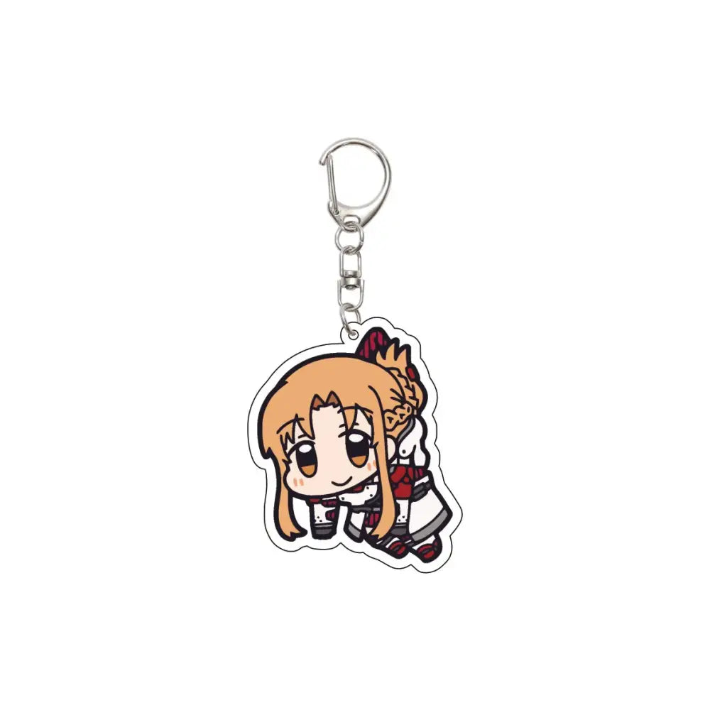 55MM Anime Sword Art Online Keychain Alice Synthesis Kirigaya Kazuto Yuuki Asuna Key Chain Acrylic Model Plate Christmas Gifts