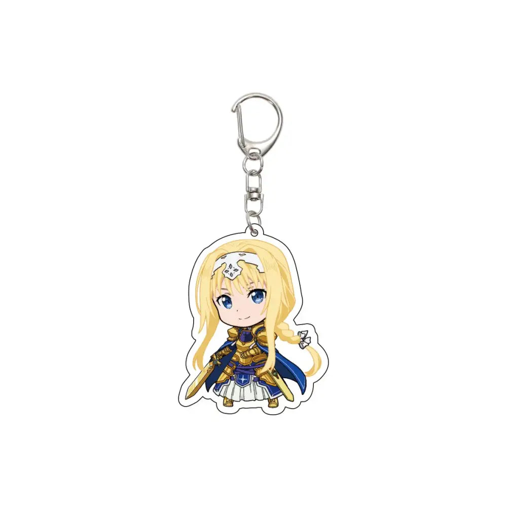 55MM Anime Sword Art Online Keychain Alice Synthesis Kirigaya Kazuto Yuuki Asuna Key Chain Acrylic Model Plate Christmas Gifts