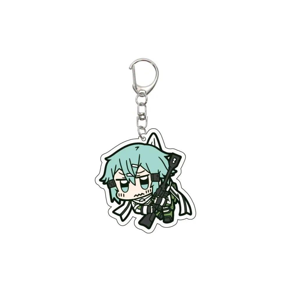 55MM Anime Sword Art Online Keychain Alice Synthesis Kirigaya Kazuto Yuuki Asuna Key Chain Acrylic Model Plate Christmas Gifts