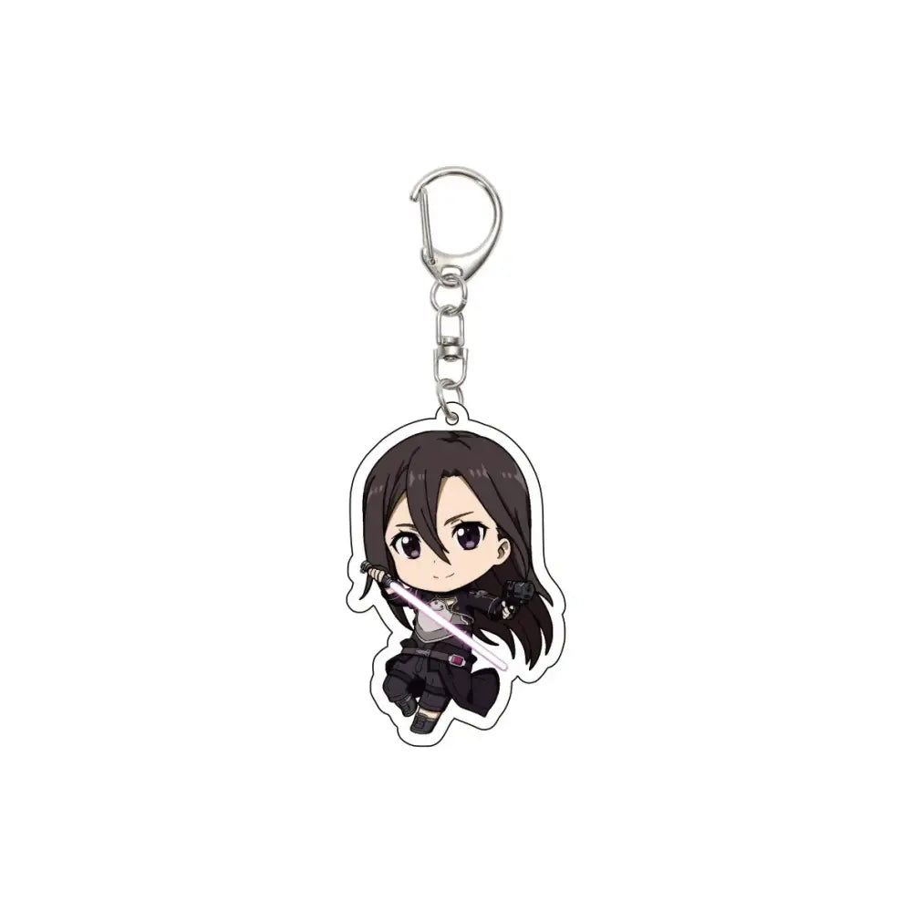 55MM Anime Sword Art Online Keychain Alice Synthesis Kirigaya Kazuto Yuuki Asuna Key Chain Acrylic Model Plate Christmas Gifts