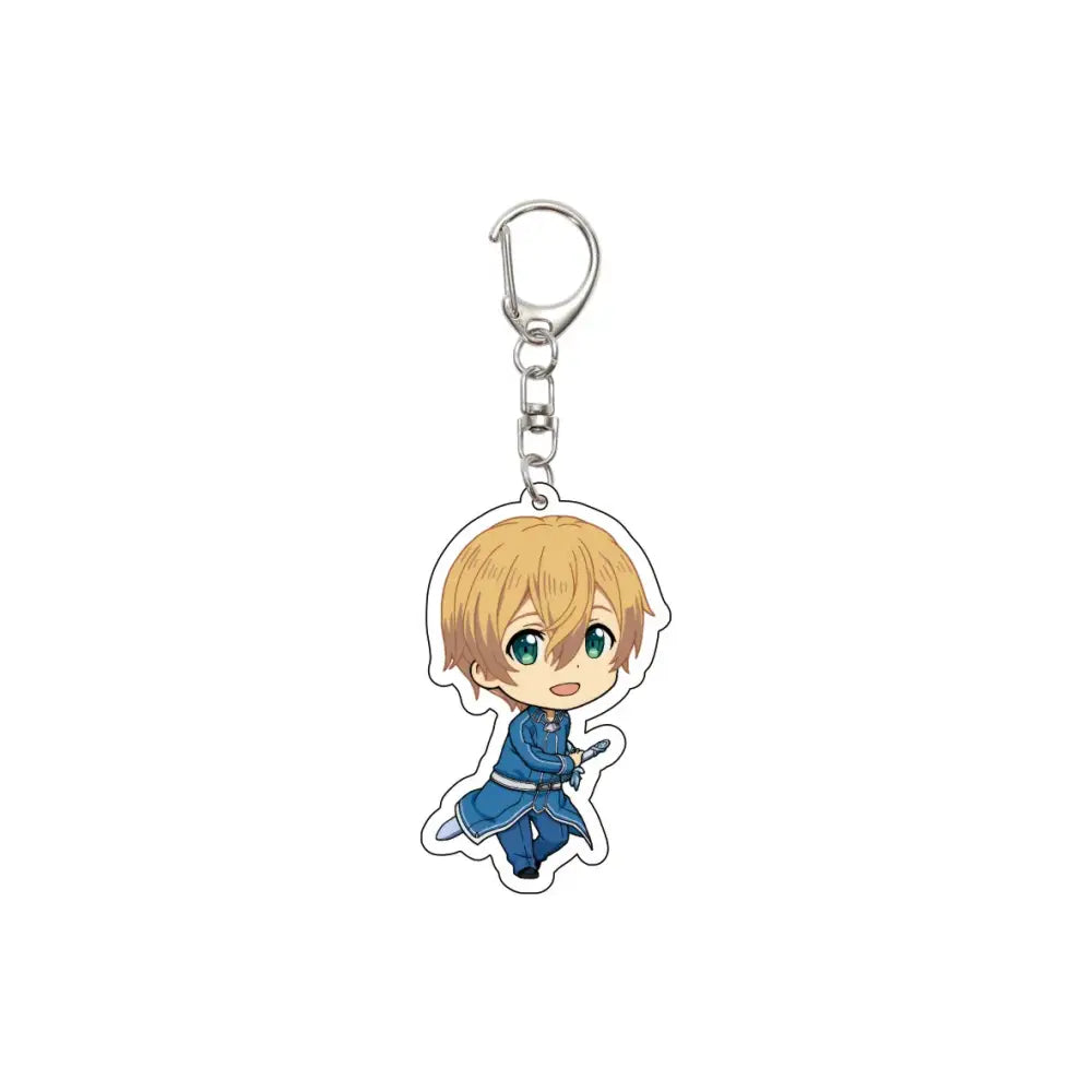 55MM Anime Sword Art Online Keychain Alice Synthesis Kirigaya Kazuto Yuuki Asuna Key Chain Acrylic Model Plate Christmas Gifts