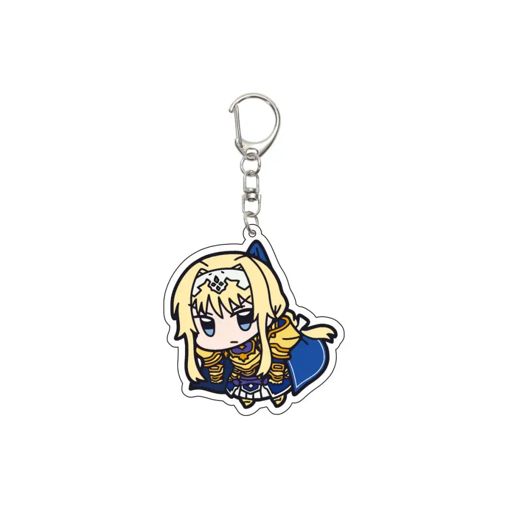 55MM Anime Sword Art Online Keychain Alice Synthesis Kirigaya Kazuto Yuuki Asuna Key Chain Acrylic Model Plate Christmas Gifts