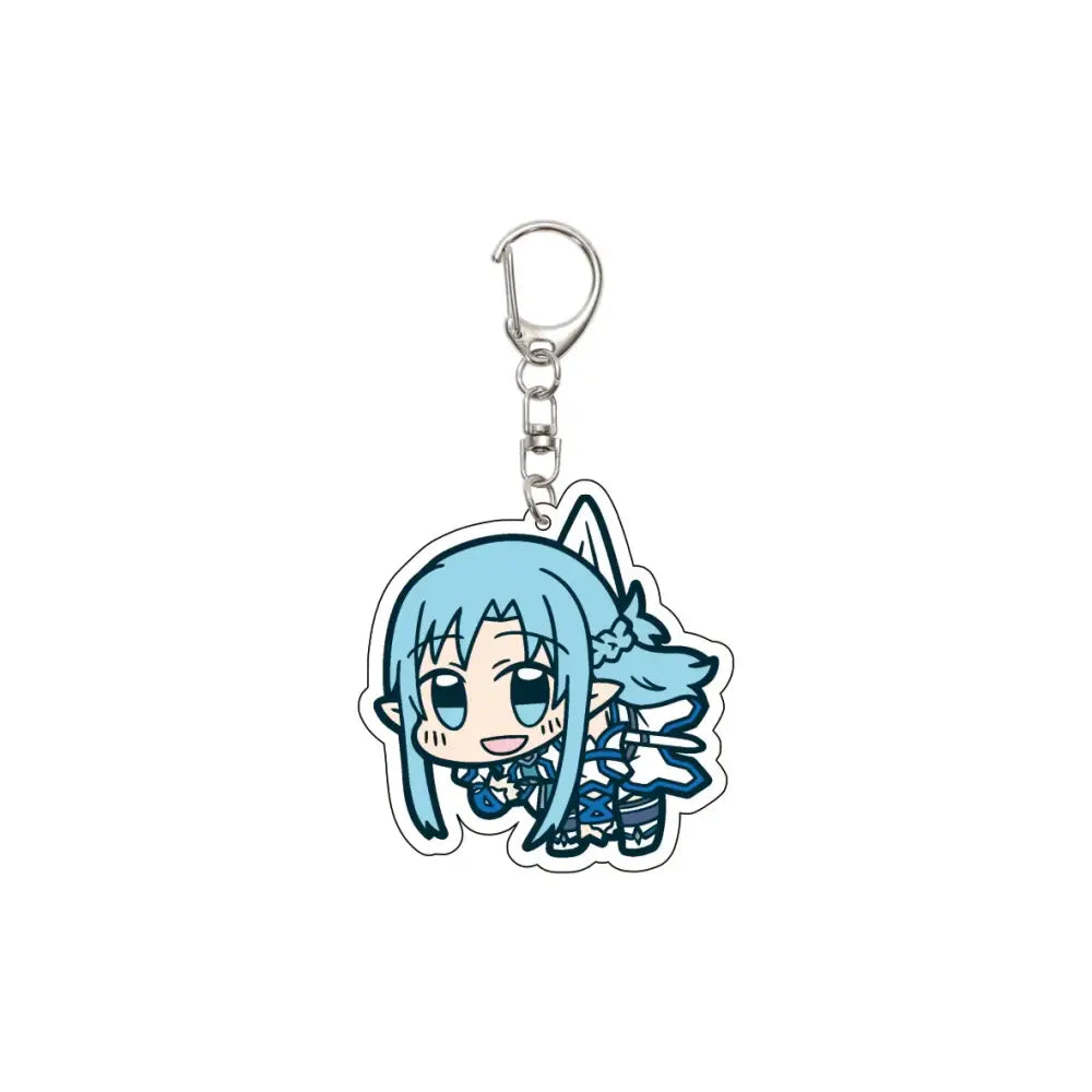 55MM Anime Sword Art Online Keychain Alice Synthesis Kirigaya Kazuto Yuuki Asuna Key Chain Acrylic Model Plate Christmas Gifts