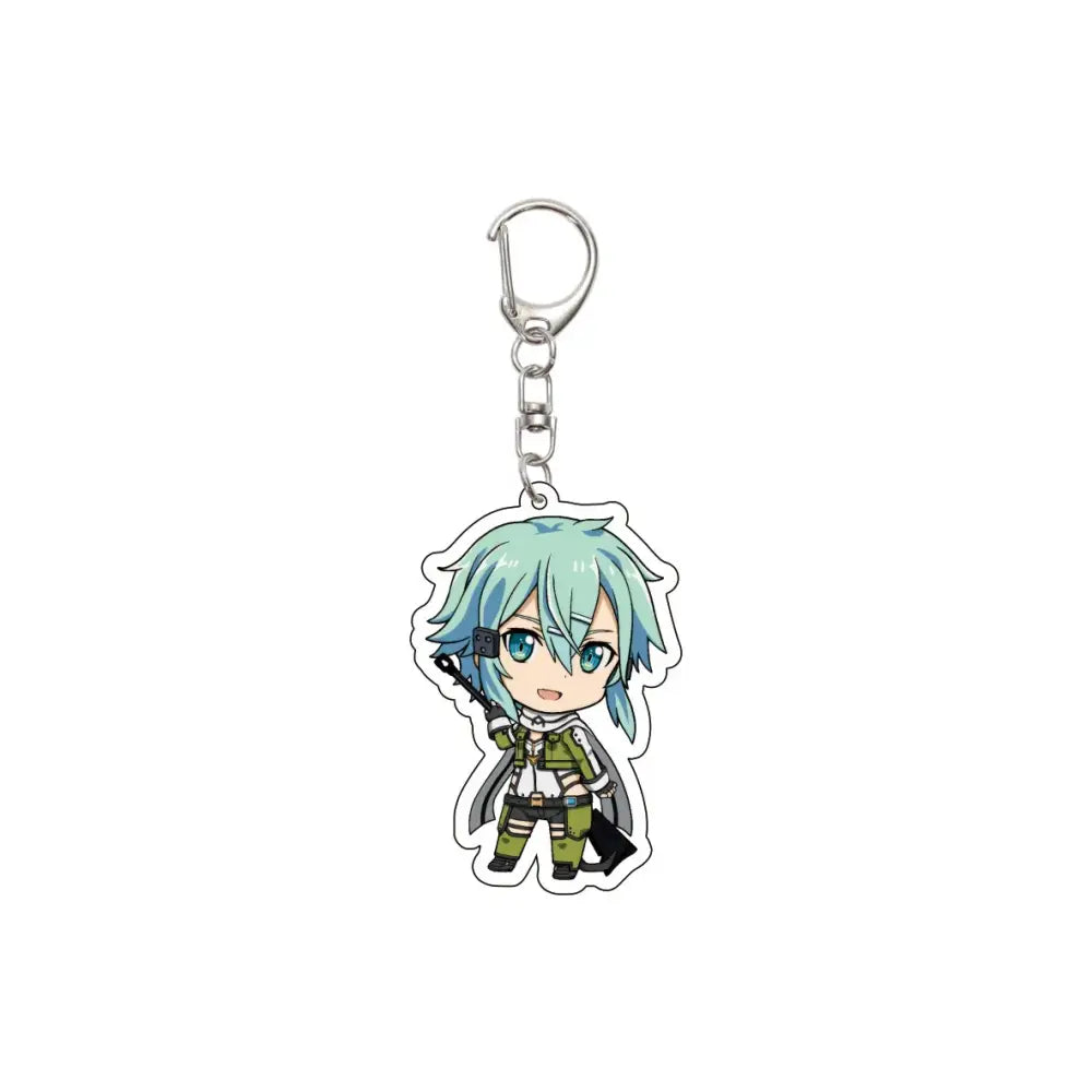 55MM Anime Sword Art Online Keychain Alice Synthesis Kirigaya Kazuto Yuuki Asuna Key Chain Acrylic Model Plate Christmas Gifts
