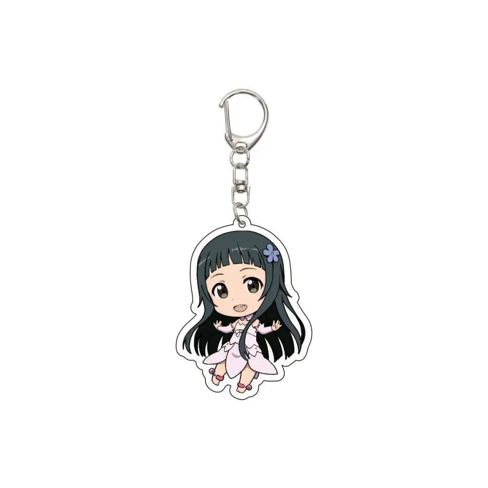 55MM Anime Sword Art Online Keychain Alice Synthesis Kirigaya Kazuto Yuuki Asuna Key Chain Acrylic Model Plate Christmas Gifts