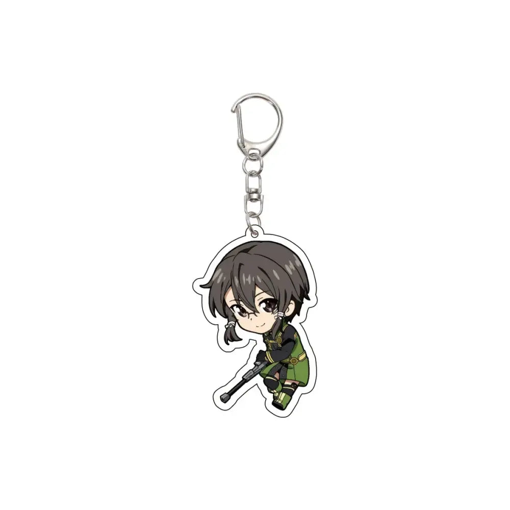 55MM Anime Sword Art Online Keychain Alice Synthesis Kirigaya Kazuto Yuuki Asuna Key Chain Acrylic Model Plate Christmas Gifts