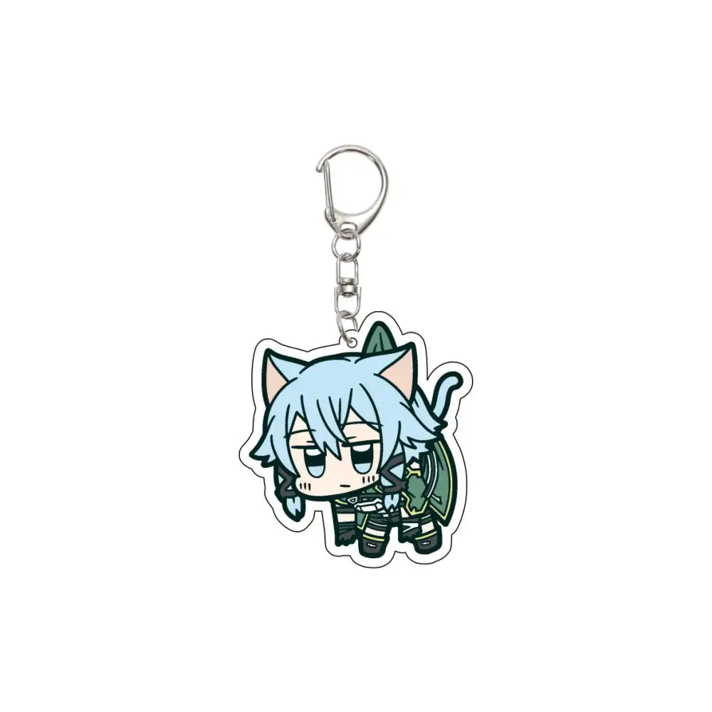 55MM Anime Sword Art Online Keychain Alice Synthesis Kirigaya Kazuto Yuuki Asuna Key Chain Acrylic Model Plate Christmas Gifts