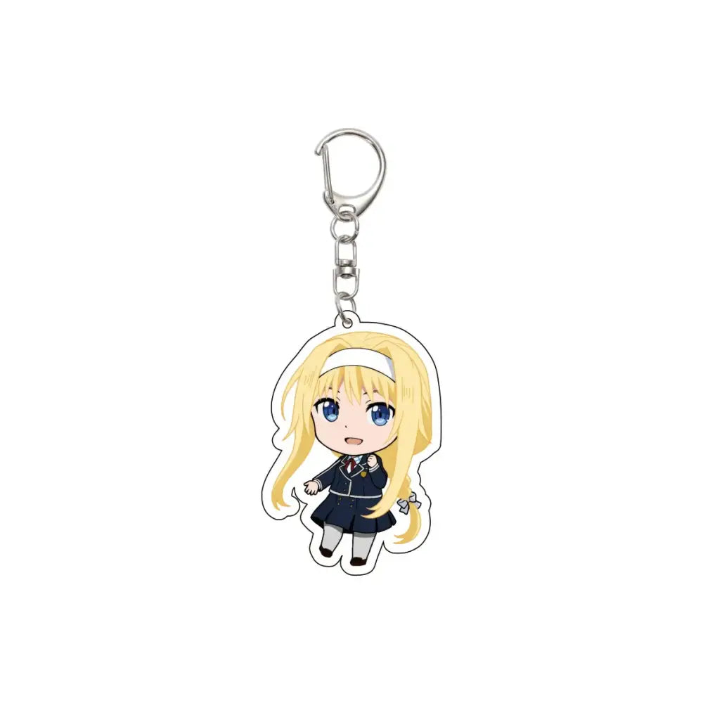 55MM Anime Sword Art Online Keychain Alice Synthesis Kirigaya Kazuto Yuuki Asuna Key Chain Acrylic Model Plate Christmas Gifts