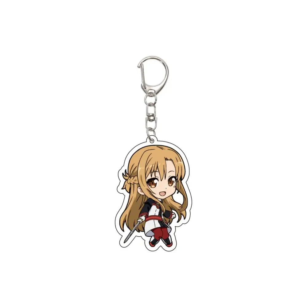 55MM Anime Sword Art Online Keychain Alice Synthesis Kirigaya Kazuto Yuuki Asuna Key Chain Acrylic Model Plate Christmas Gifts
