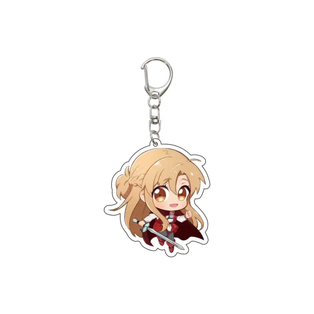 55MM Anime Sword Art Online Keychain Alice Synthesis Kirigaya Kazuto Yuuki Asuna Key Chain Acrylic Model Plate Christmas Gifts