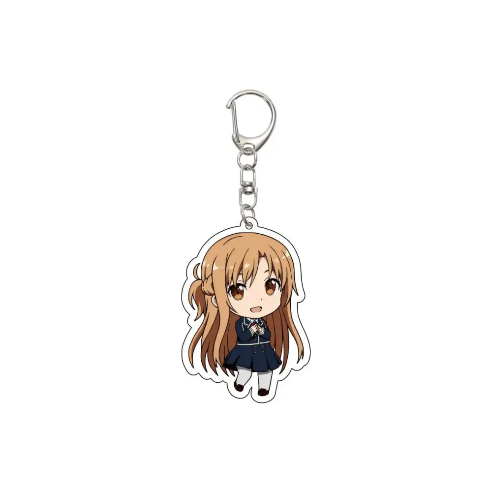 55MM Anime Sword Art Online Keychain Alice Synthesis Kirigaya Kazuto Yuuki Asuna Key Chain Acrylic Model Plate Christmas Gifts