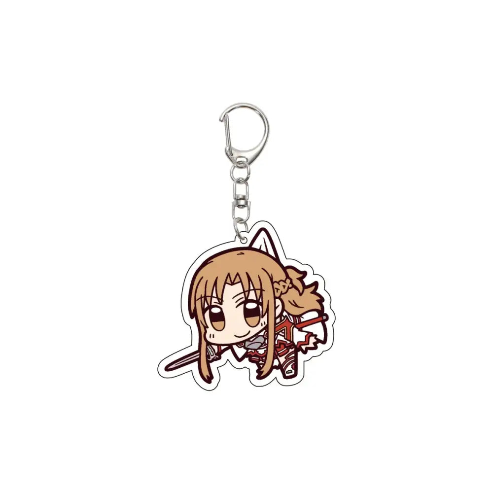 55MM Anime Sword Art Online Keychain Alice Synthesis Kirigaya Kazuto Yuuki Asuna Key Chain Acrylic Model Plate Christmas Gifts