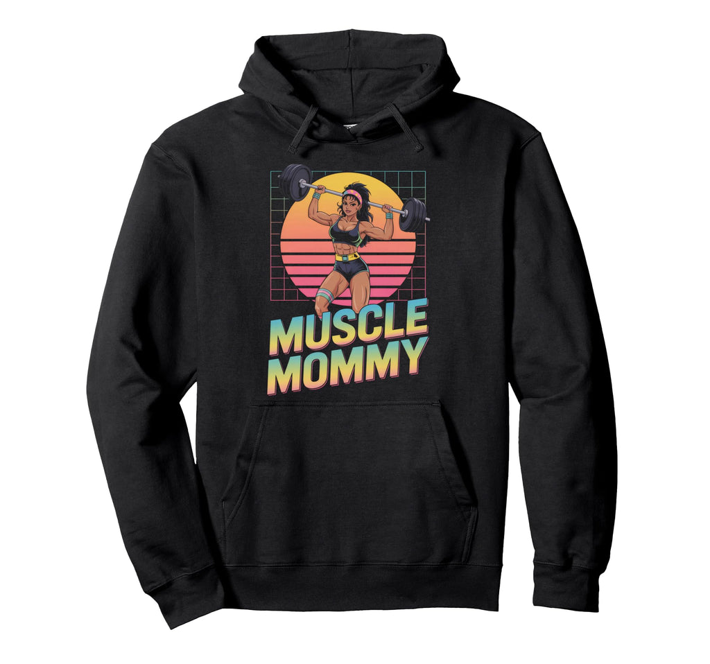 Anime Muscle Mommy Weightlifting Hoodie - Casual Everyday Wear Unisex