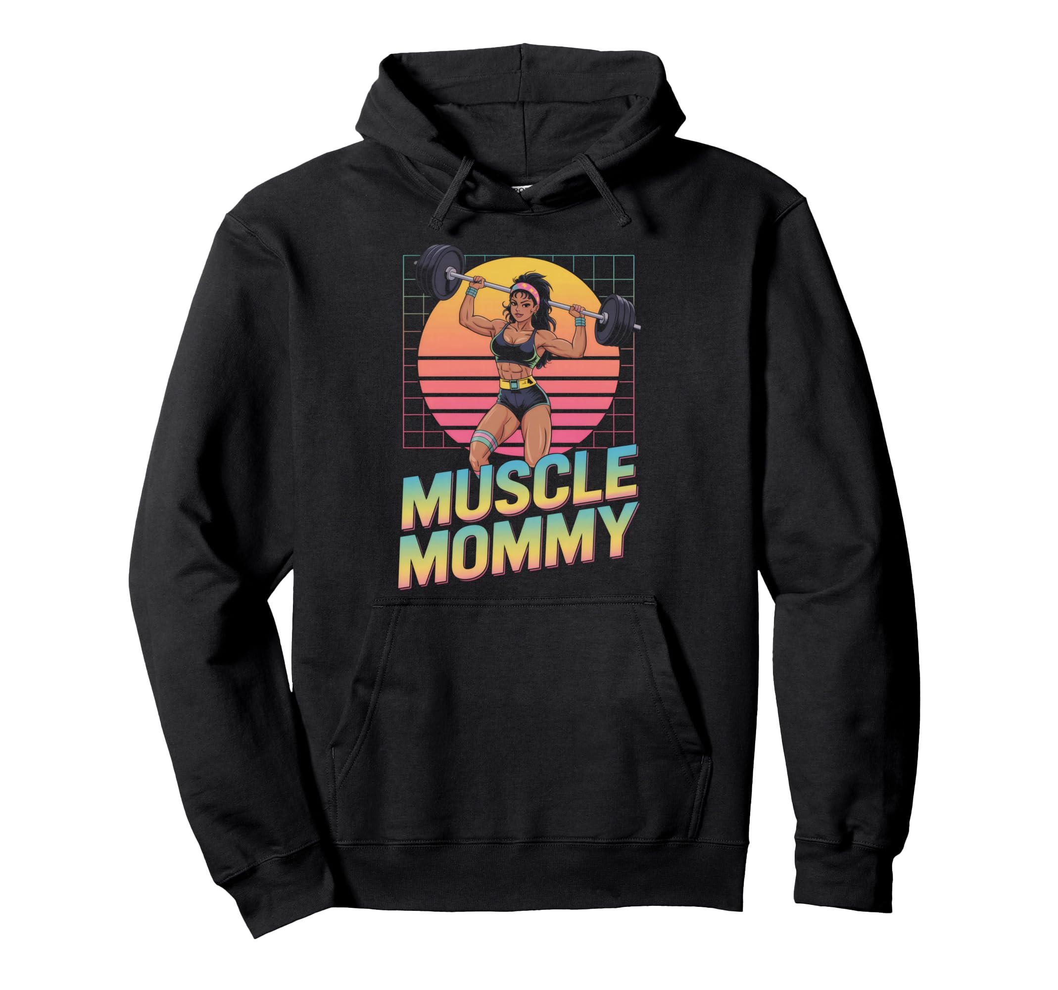 Anime Muscle Mommy Weightlifting Hoodie - Casual Everyday Wear Unisex