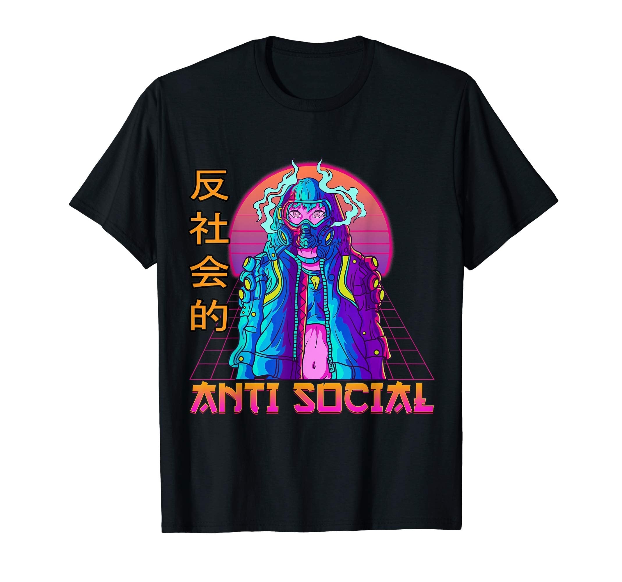 Anime Anti Social Aesthetic Japanese T-Shirt - Casual Everyday Wear Unisex