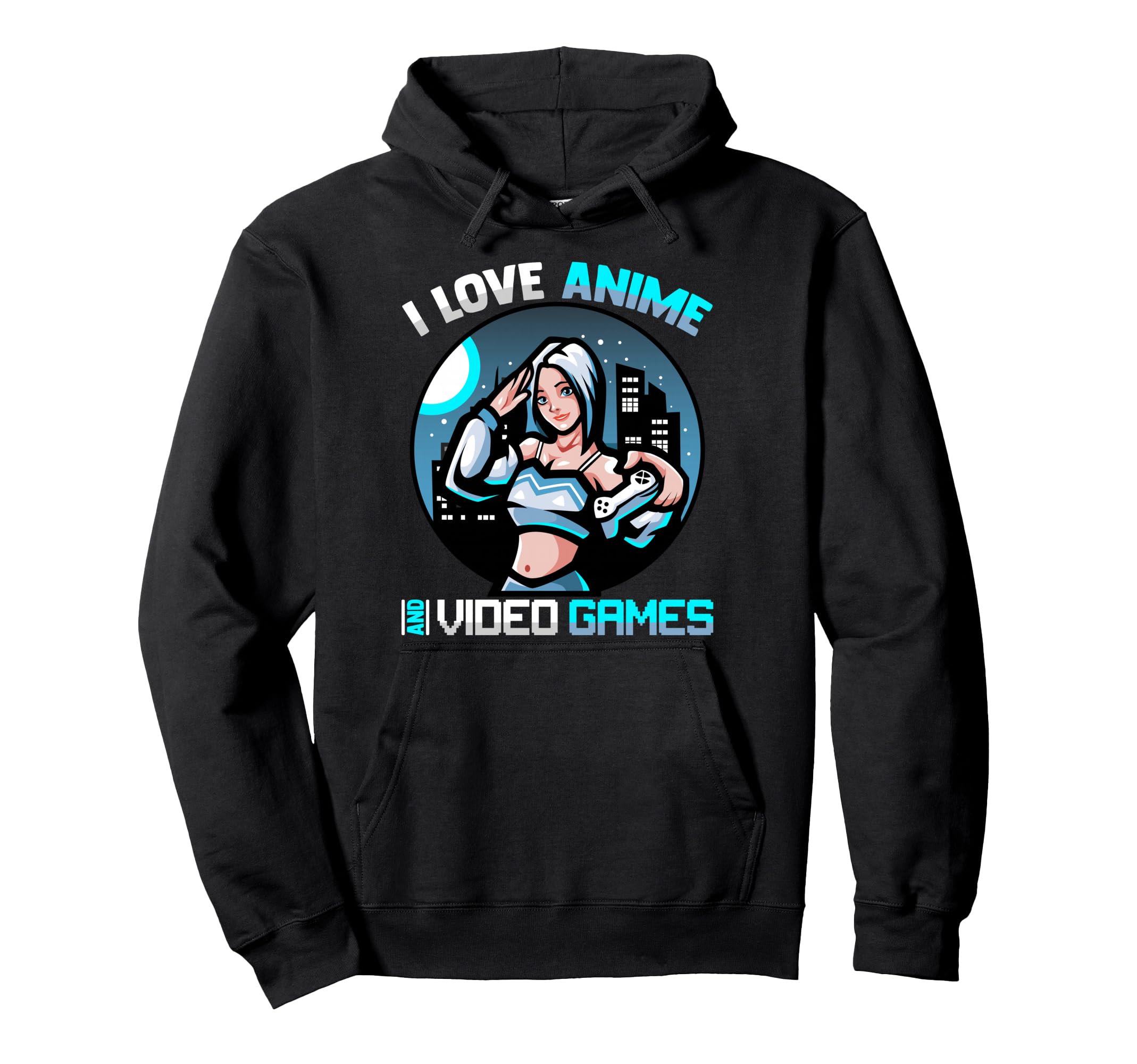 Kawaii Otaku I Love Anime And Video Hoodie - Minimalist Print Men Women