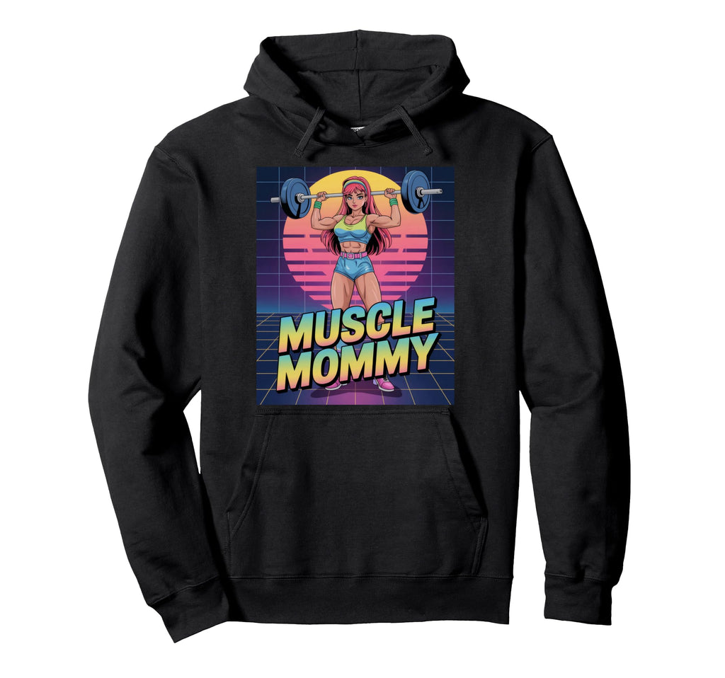 Anime Muscle Mommy Weightlifting Hoodie - Casual Everyday Wear for Adults