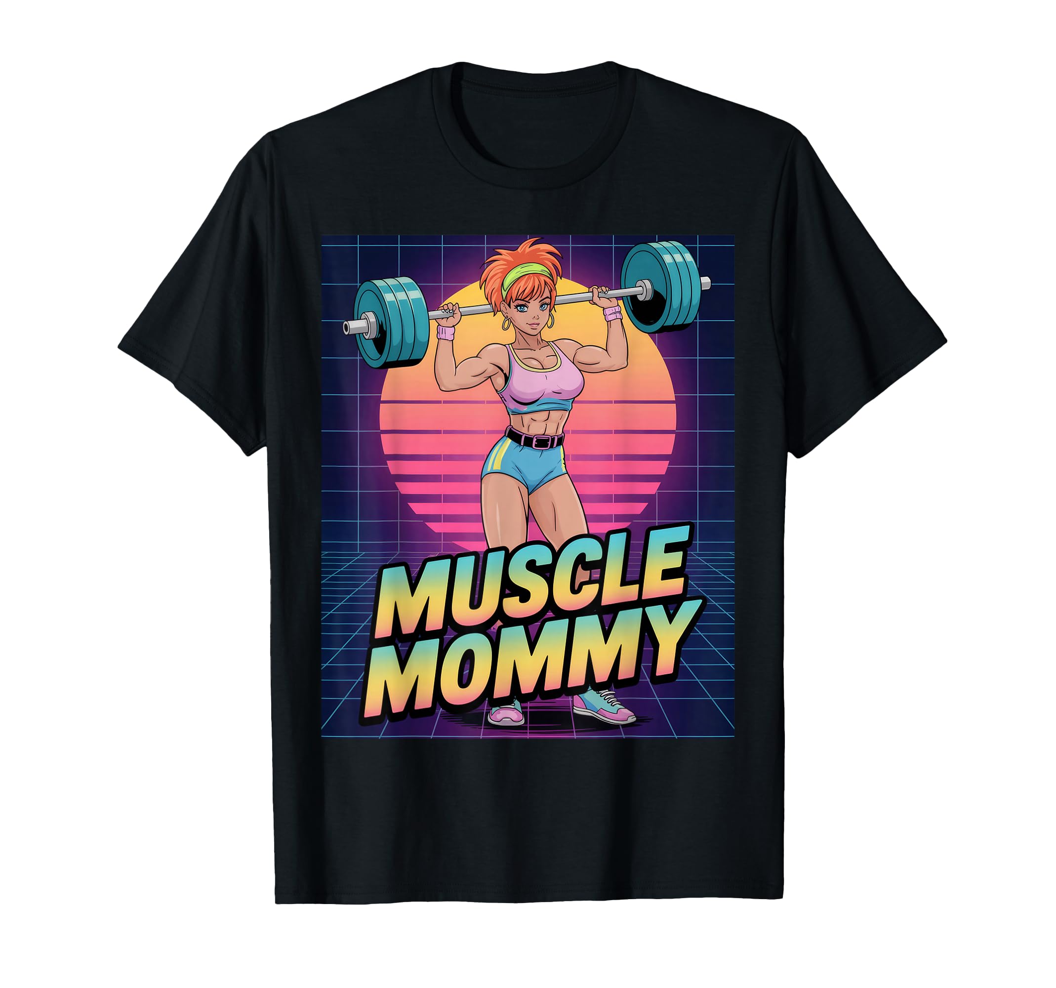 Anime Muscle Mommy Weightlifting Fitness T-Shirt - Streetwear Style Unisex