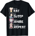 Kawaii Eat Sleep Anime Repeat Chibi Anime Hoodie - Unique Graphic Unisex