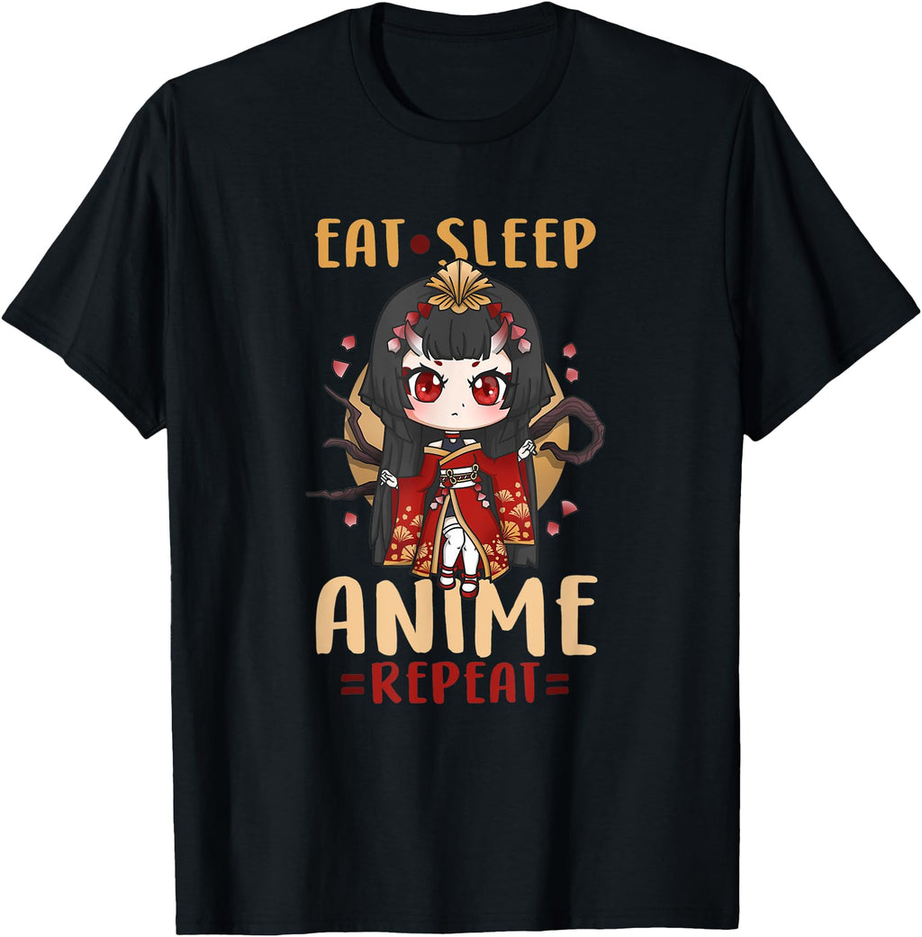 Exclusive Eat Sleep Anime Repeat I T-Shirt - Aesthetic Graphic Unisex