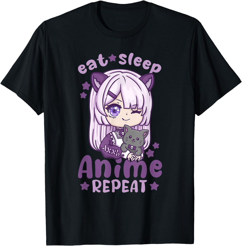 Authentic Eat Sleep Anime Repeat I Sweatshirt - Novelty Apparel Men Women
