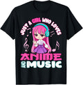 Authentic Just Who Loves Anime And Music T-Shirt - Minimalist Print Unisex