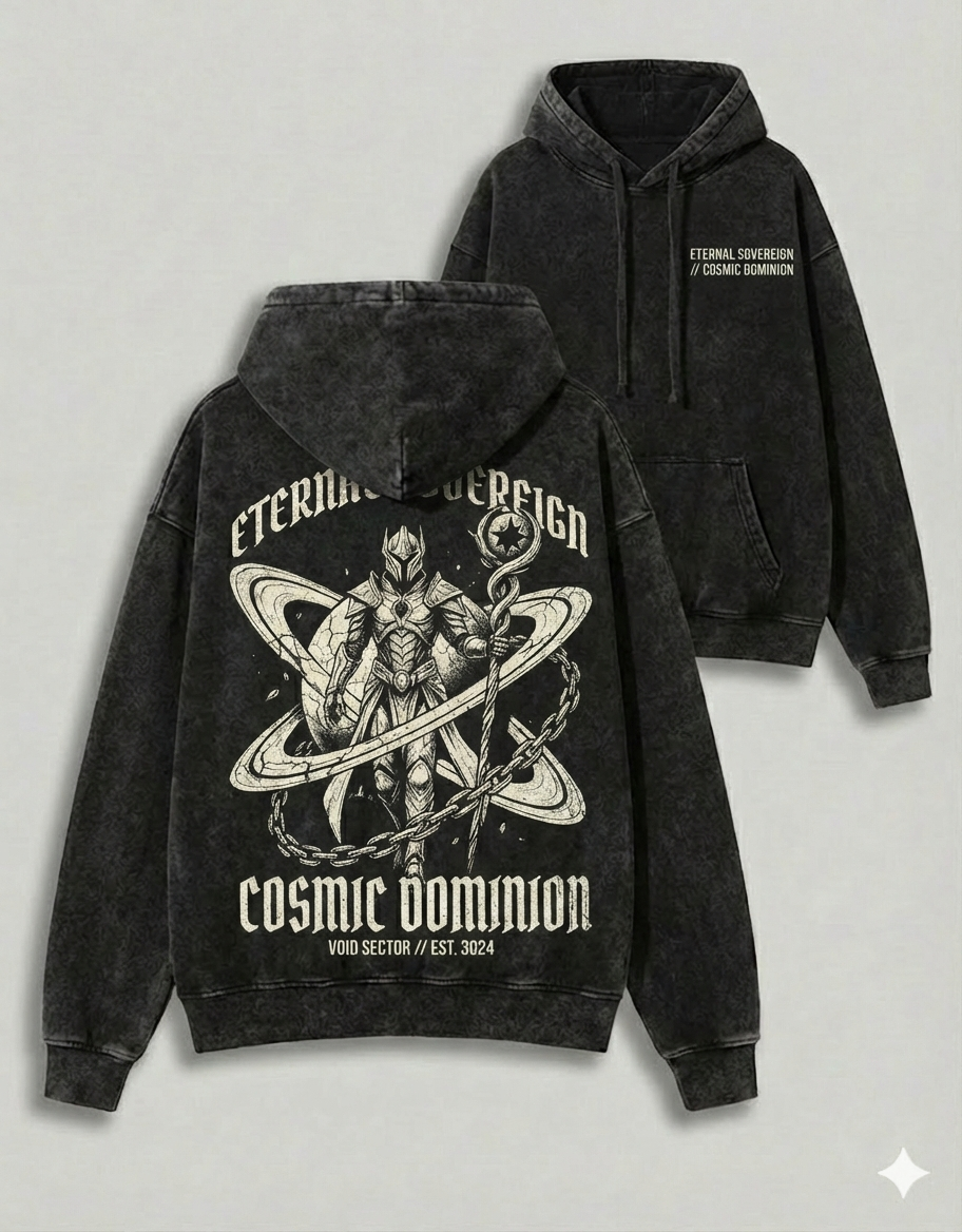 Eternal Sovereign - Oversized Acid Wash Streetwear Hoodie and Tshirt