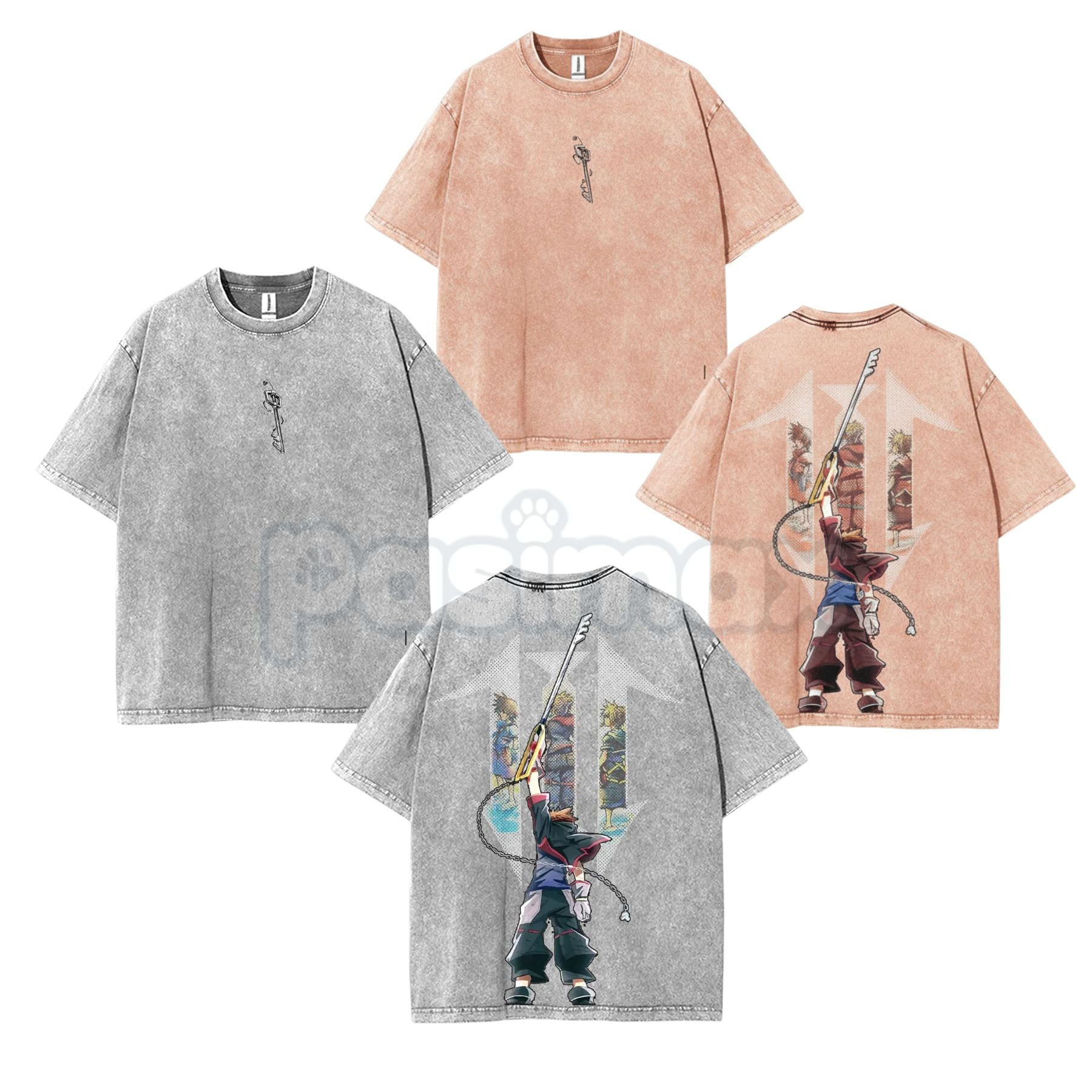 Kingdom Hearts Sora Double-Sided Washed T-Shirt – Sora Keyblade Master Vintage Anime Tee
