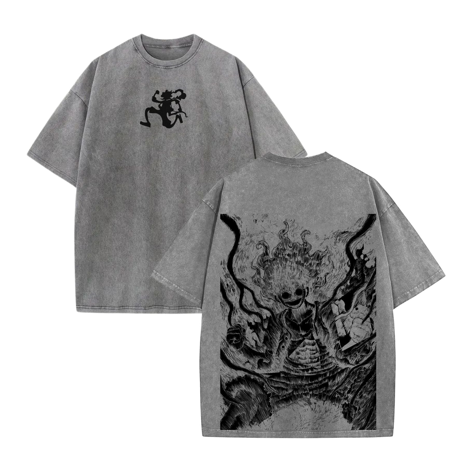 One Piece "Luffy Joyboy" Retro Vintage T-Shirt – Unisex Anime Acid Washed Tee