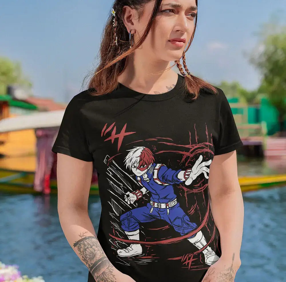 Todoroki T-shirt: Dabi & Toya My Hero Academia Black Tee