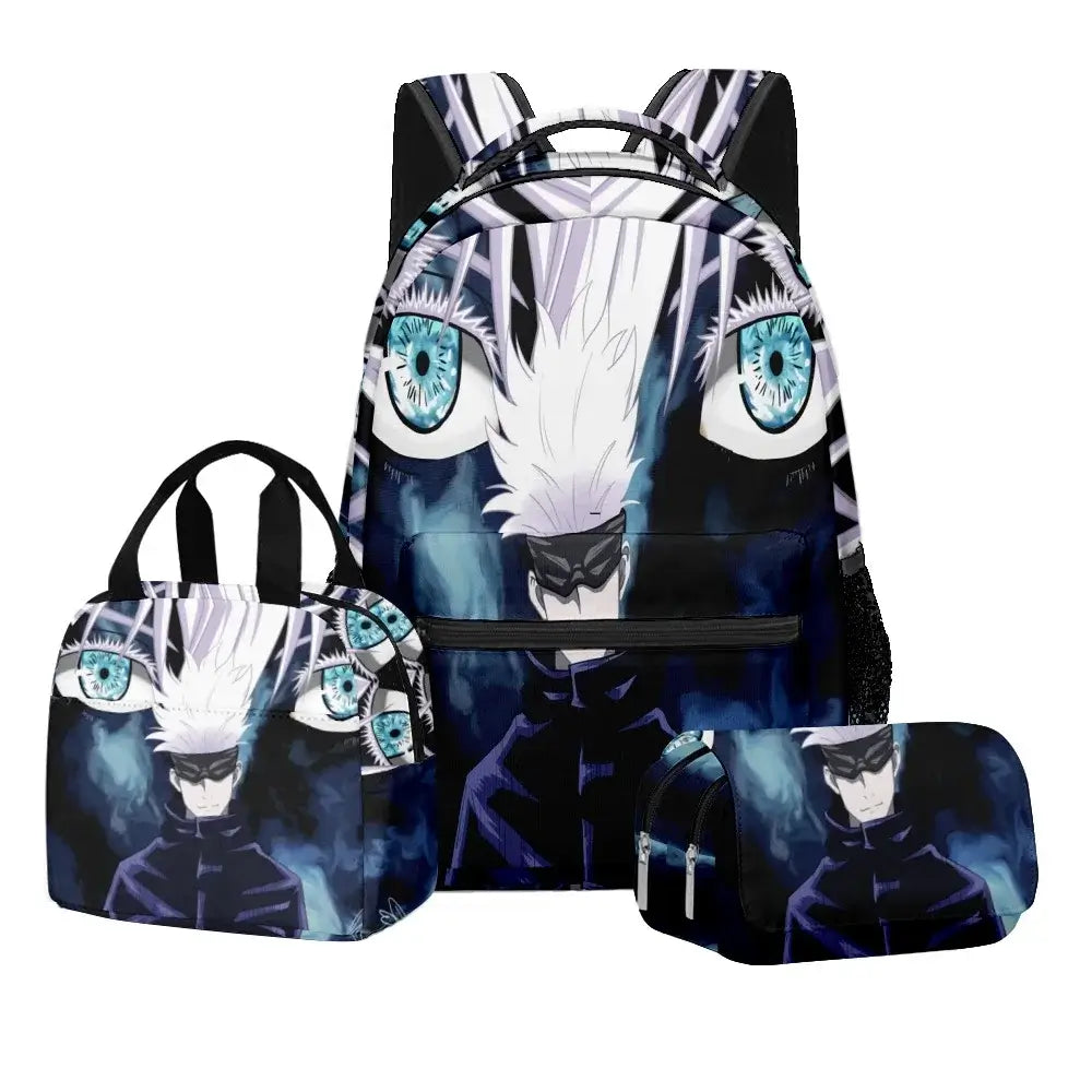 Jujutsu Kaisen Backpack Set: 3-Piece Anime School Bag Gift