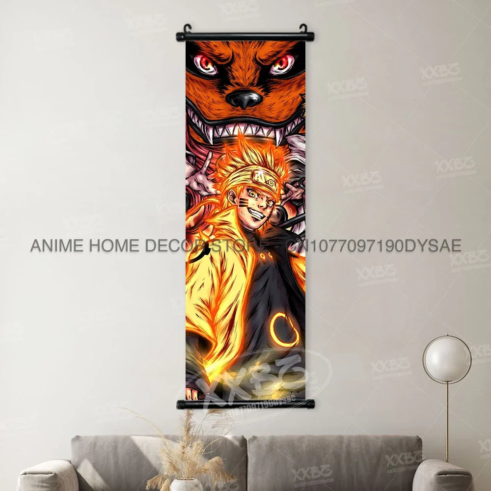 Uzumaki Naruto Posters: Sasuke & Madara Wall Art Scroll