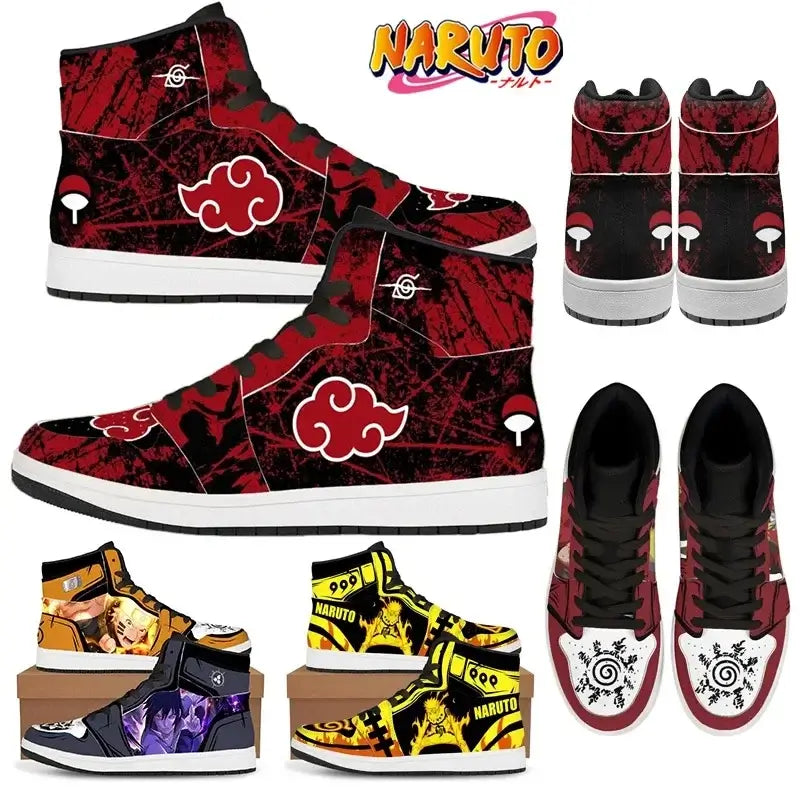 Naruto High Top Sneakers: PU Leather Anime Streetwear Shoes