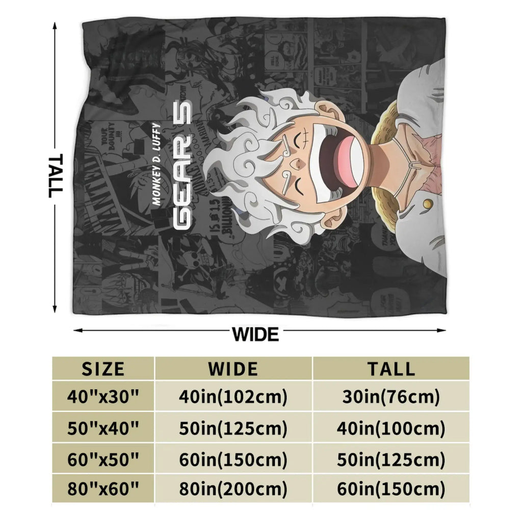 One Piece Luffy Blanket: Knitted Fleece Warm Anime Throw