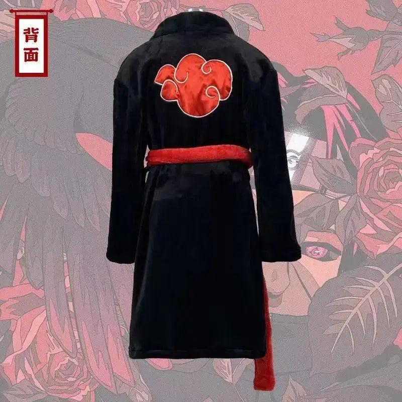 Naruto Akatsuki Robe: Itachi Uchiha Thermal Fleece Bathrobe