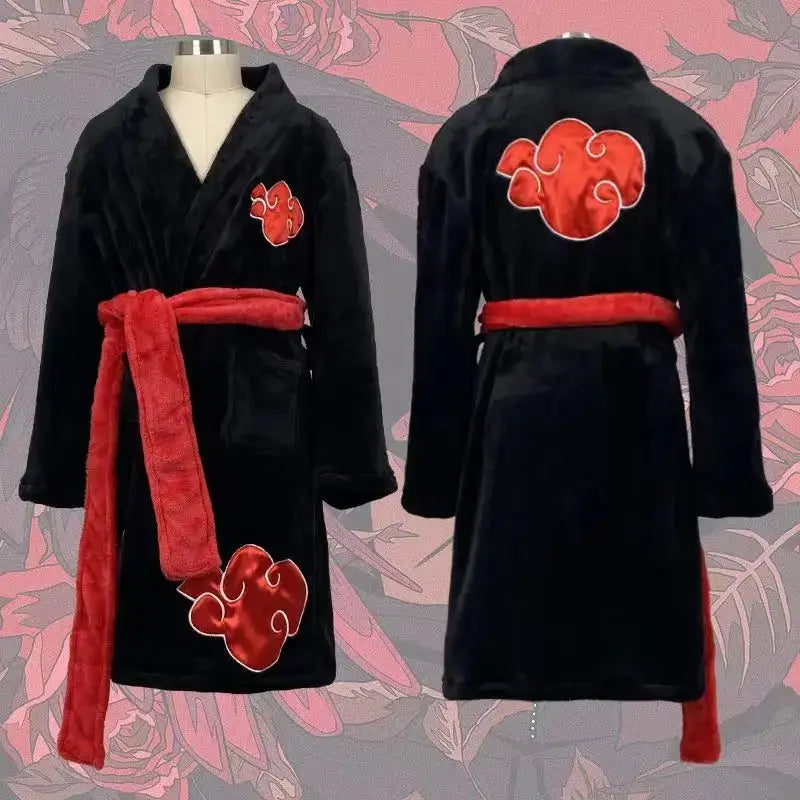 Naruto Akatsuki Robe: Itachi Uchiha Thermal Fleece Bathrobe