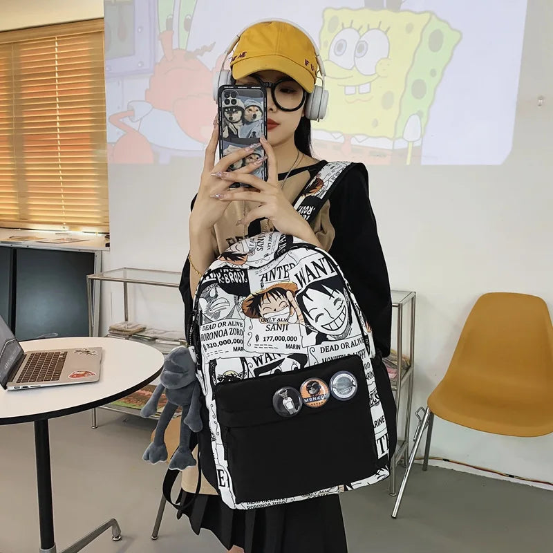 One Piece Luffy Anime Backpack | School Laptop Travel Bag