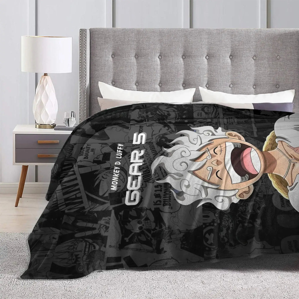 One Piece Luffy Blanket: Knitted Fleece Warm Anime Throw