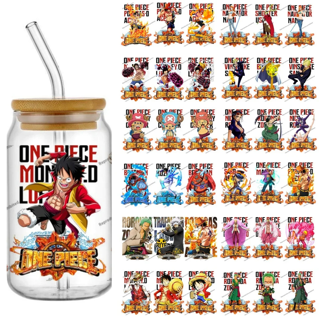 One Piece UV DTF Stickers 16oz 3D Cup Decals