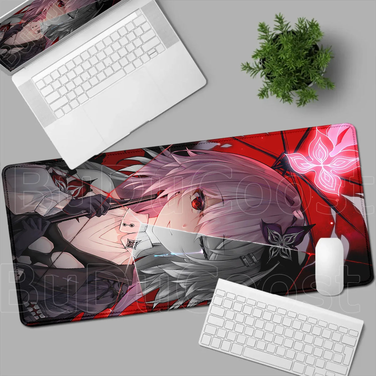 Kawaii Girl Evernight March 7th Mouse Pad Honkai Star Rail Gaming Anime Mousepad Non-slip Desk Mat Large Protector Keyboard Pads