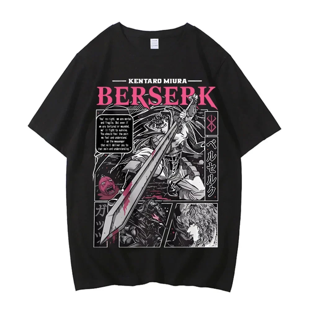 Anime Berserk T-shirt Summer Women's Short Sleeve T-shirt Printed Top 2025 Trendy T-shirt Fan Clothing Graphic T Shirts Y2K Tops