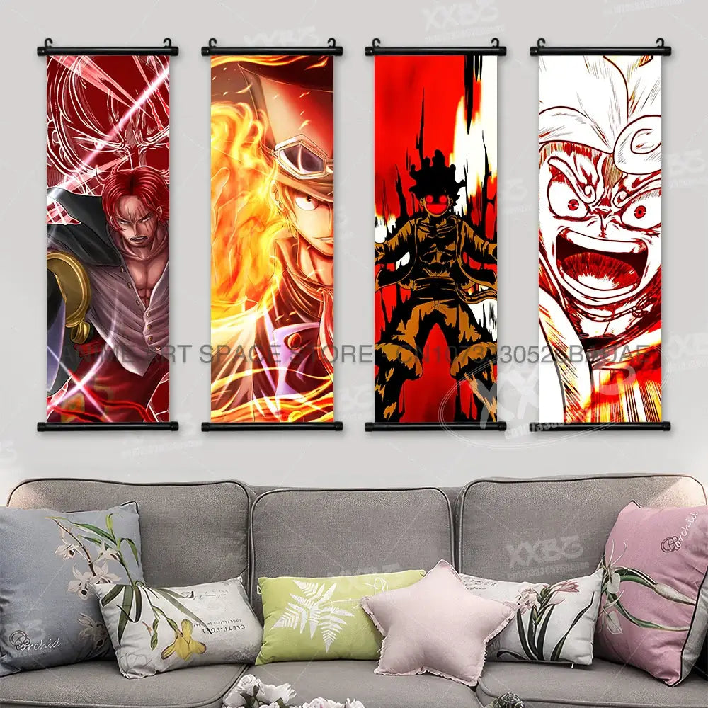 One Piece Hanging Painting Luffy Ace Sabo Shanks Wall Art