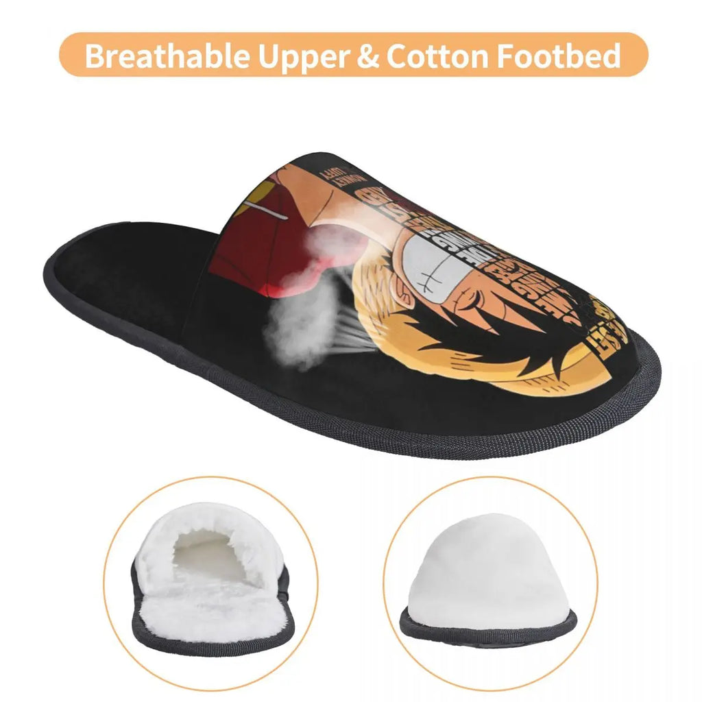 One Piece Luffy Memory Foam House Slippers | Cozy Anime