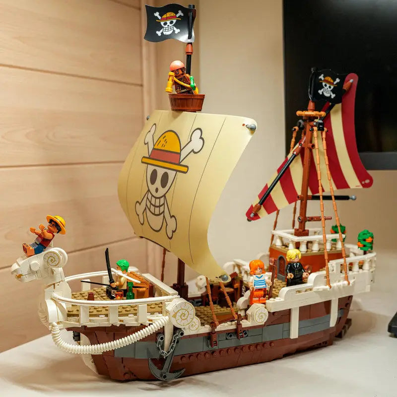One Piece Going Merry Building Blocks: Pirate Ship Assembly Toy