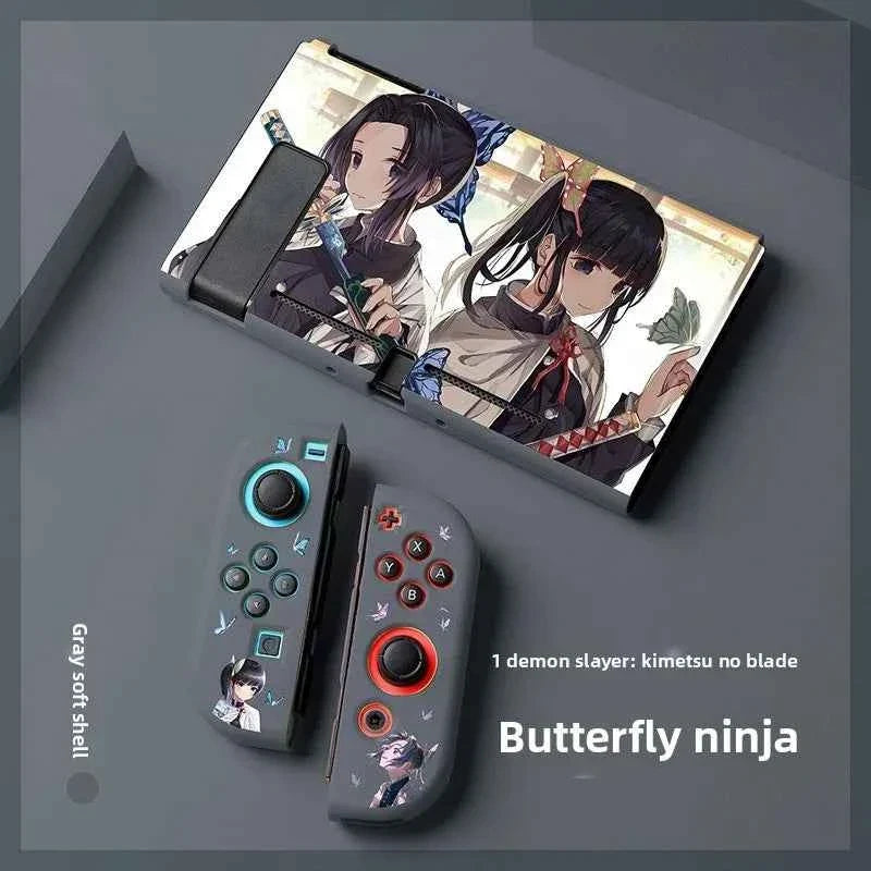 Demon Slayer TPU Soft Frosted Shell Anime Protective Case Split Silicone Rubber Protective Case for Switch Oled Game Accessories