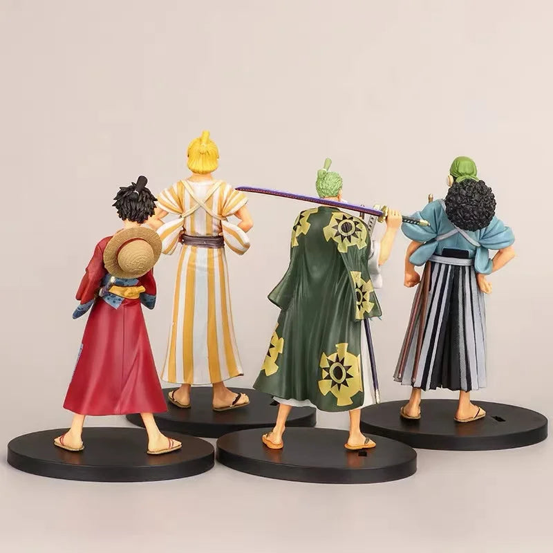 One Piece 17cm Anime Figure: Luffy Zoro Yamato Statue